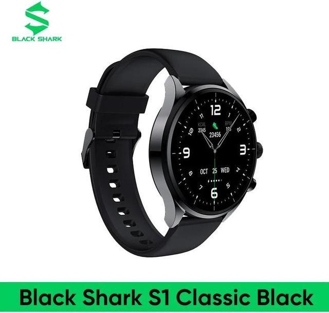 Black Shark S1 Classic Smartwatch 1.43 AMOLED 12 Days Battery Life Game  Health Monitoring NFC Magnetic Charging Fully Washable Black 