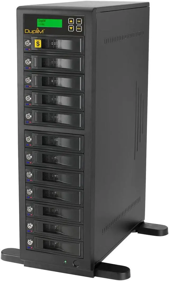 Alt view image 2 of 7 - DupliM Inc 1:11 SSD HDD SATA Duplicator and Hard Disk Drive Sanitizer Copy Tower Burner
