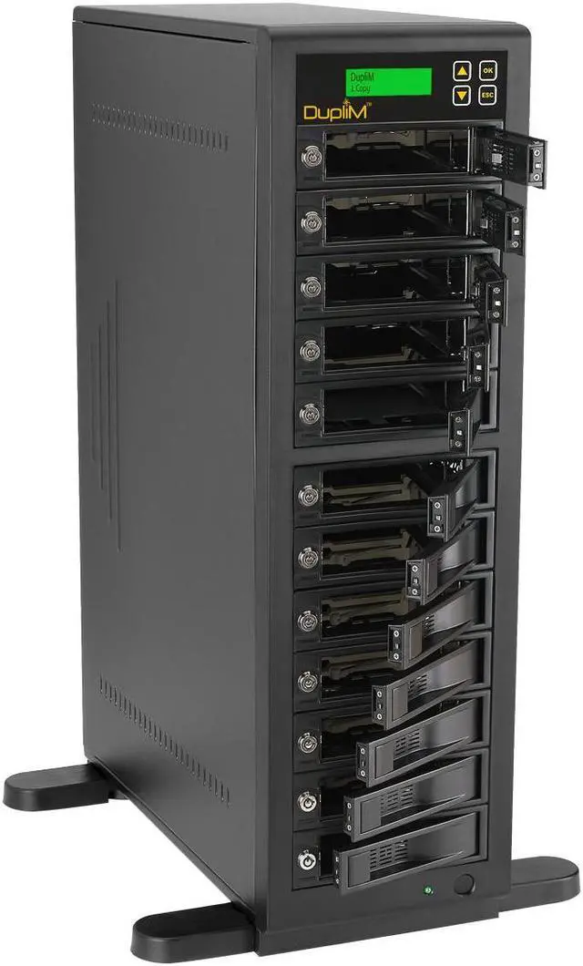 Alt view image 6 of 7 - DupliM Inc 1:11 SSD HDD SATA Duplicator and Hard Disk Drive Sanitizer Copy Tower Burner