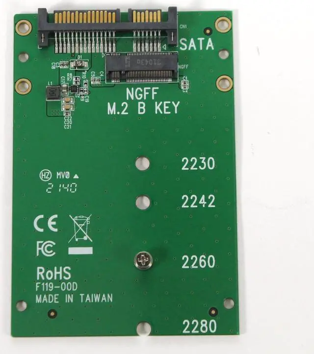 Alt view image 4 of 4 - DupliM Inc M.2 NGFF SATA SSD to 2.5" 7 mmSATA Adapter 2-Pack
