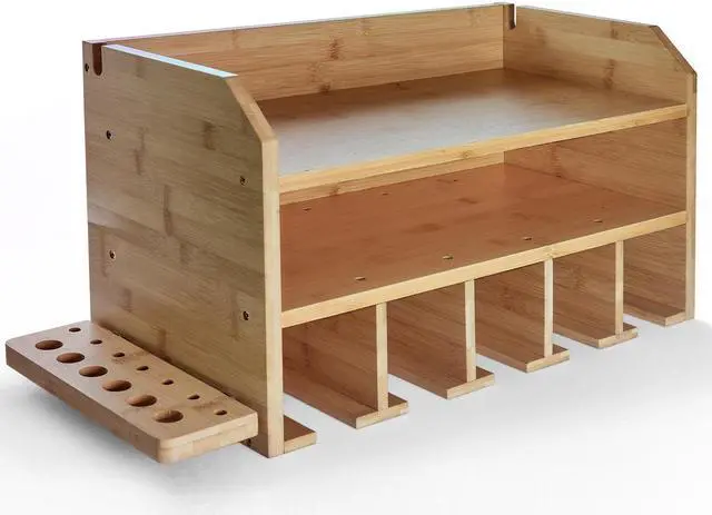 Alt view image 3 of 7 - DupliM Inc Bamboo Wall-Mounted Power Tool Organizer & Storage Rack - FSC-Certified Assembly Required