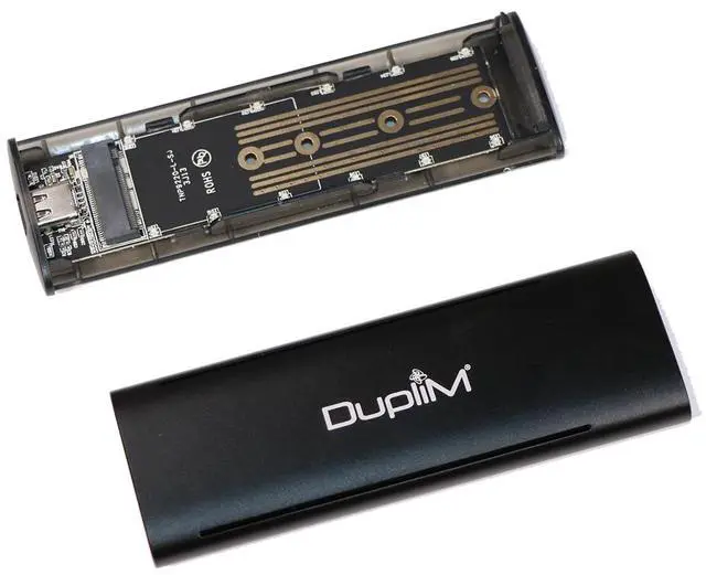 Alt view image 3 of 7 - DupliM Inc M.2 NVMe SATA SSD Enclosure Case USB 3.2 Gen2 (20Gbps) NVMe to USB M-Key d/B+M