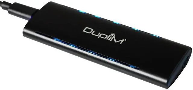 Alt view image 5 of 7 - DupliM Inc M.2 NVMe SATA SSD Enclosure Case USB 3.2 Gen2 (20Gbps) NVMe to USB M-Key d/B+M