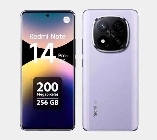 Alt view image 7 of 7 - Xiaomi Redmi Note 14 Pro Plus 5G 256GB ROM 8GB RAM Dual SIM GSM Unlocked - Lavender Purple