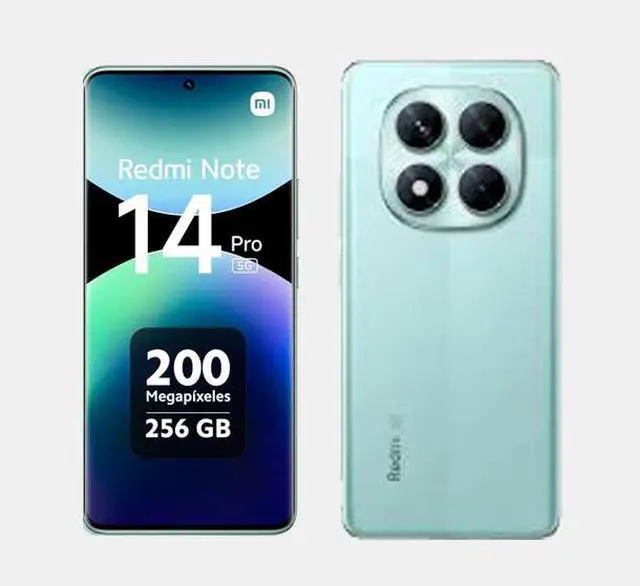 Alt view image 3 of 7 - Xiaomi Redmi Note 14 Pro 5G 256GB ROM 8GB RAM Dual SIM GSM Unlocked - Coral Green