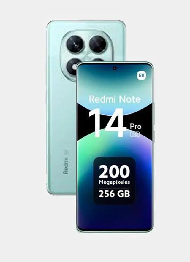 Alt view image 4 of 7 - Xiaomi Redmi Note 14 Pro 5G 256GB ROM 8GB RAM Dual SIM GSM Unlocked - Coral Green