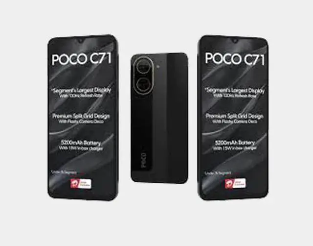 Alt view image 4 of 7 - Xiaomi Poco C71 4G 128GB ROM 4GB RAM Dual SIM GSM Unlocked - Black