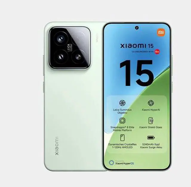 Alt view image 3 of 7 - Xiaomi Mi 15 5G 512GB ROM 12GB RAM Dual SIM GSM Unlocked - Green