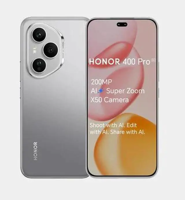Alt view image 4 of 7 - Honor 400 Pro 5G 512GB ROM 12GB RAM Dual SIM GSM Unlocked - Grey