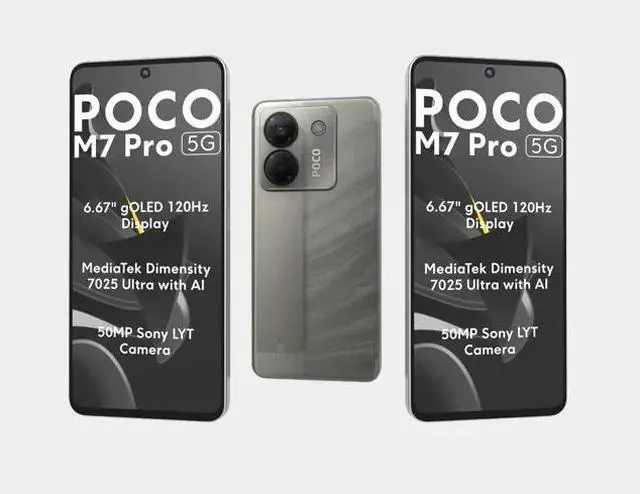 Alt view image 5 of 7 - Xiaomi Poco M7 Pro 5G Dual SIM 256GB ROM 8GB RAM GSM Unlocked - Silver