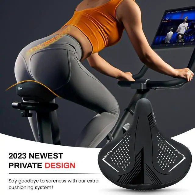 Alt view image 7 of 7 - VITILAN Oversized Comfortable Bike Seat for Women & Men, High Resilience Soft Foam Sponge Bicycle Cushion,Waterproof Bicycle Seat, Dual Shock Absorbing Ball,Universal Fit for Cycling Bikes