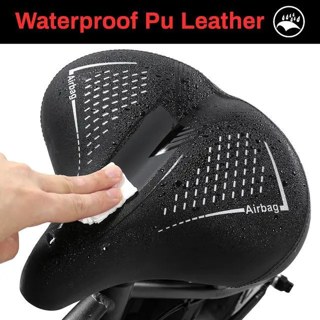 Alt view image 4 of 7 - VITILAN Oversized Comfortable Bike Seat for Women & Men, High Resilience Soft Foam Sponge Bicycle Cushion,Waterproof Bicycle Seat, Dual Shock Absorbing Ball,Universal Fit for Cycling Bikes