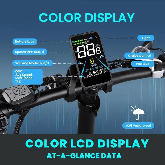 Alt view image 4 of 7 - VITILAN V3 2.0 Electric Bike for Adults 750W Folding Electric Bike 20"x4.0" Fat Tire Bikes Mountain Beach Snow Bike,28MPH Maximum Speed,48V 13AH Removable Battery Electric Bike with Shimano 7-Speed