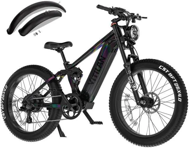 Main image of VITILAN T7 Pro Electric Bike, 1000W Motor, 35Mph, 52V 20Ah Sam-Sung Battery, Full Suspension EBike, 26 Electric Mountain Bike Fat Tire, 8-Speed Chameleon
