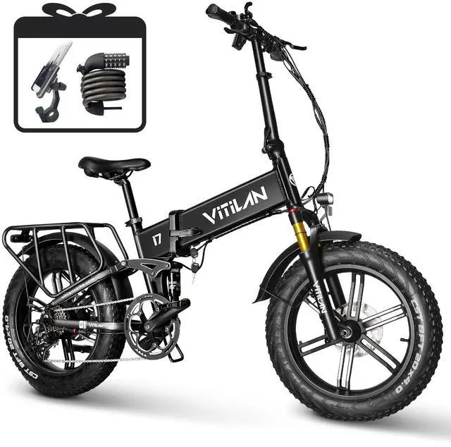 Main image of VITILAN i7 Pro 3.0 Electric Bike Adults Folding 750W Eiwol Motor Fat Tire Ebike Removable 20AH SAM-Sung Cell Battery Full Suspension Electric Bicycle