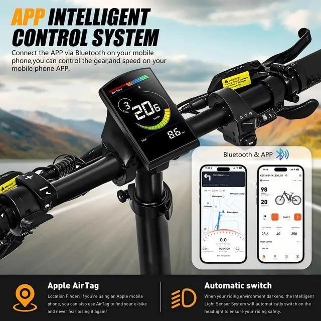 Alt view image 6 of 7 - VITILAN i7 Pro 3.0 Electric Bike Adults Folding 750W Eiwol Motor Fat Tire Ebike Removable 20AH SAM-Sung Cell Battery Full Suspension Electric Bicycle