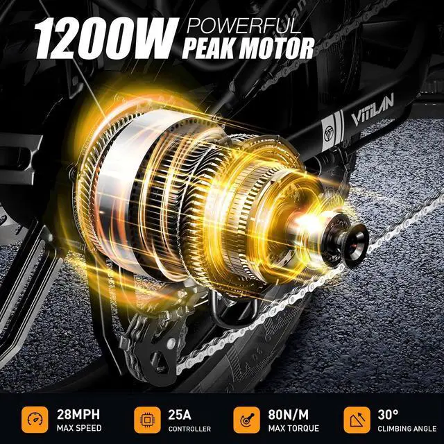 Alt view image 2 of 7 - VITILAN i7 Pro 3.0 Electric Bike Adults Folding 750W Eiwol Motor Fat Tire Ebike Removable 20AH SAM-Sung Cell Battery Full Suspension Electric Bicycle