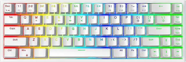 Main image of NPET K62 65% Gaming Keyboard, RGB Backlit Ultra-Compact Gaming Keyboard, Mini Wired Computer Membrane Keyboard for Windows PC Gamers(68 Keys, White)