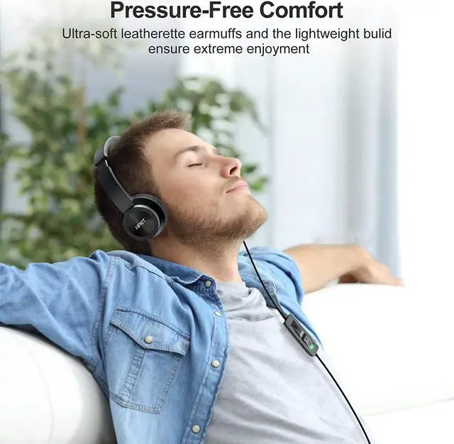 Main image of NPET CH20 USB Headset, Stereo Headphones with Noise-Cancelling Microphone, in-Line Control, PC/Mac/Laptop, Black