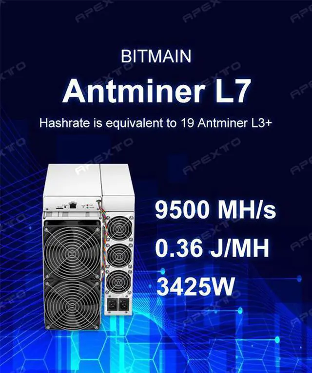 Alt view image 7 of 7 - Stock High daily profit Antminer L7 9050M 9300M 9500Mh/s LTC Doge  Miner Bitmain Litecoin Mining Machine L7