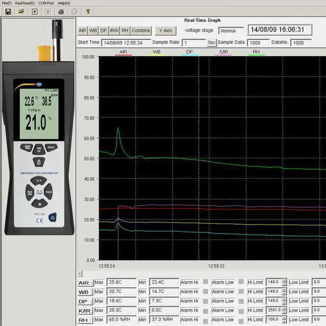 Alt view image 4 of 5 - PCE-320 Air Humidity Meter, 10 to 90% H.r.
