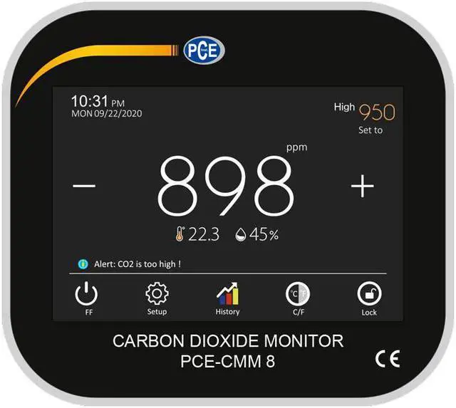 Alt view image 2 of 6 - PCE-CMM 8 Digital CO2-Meter, 0 to 9999 ppm