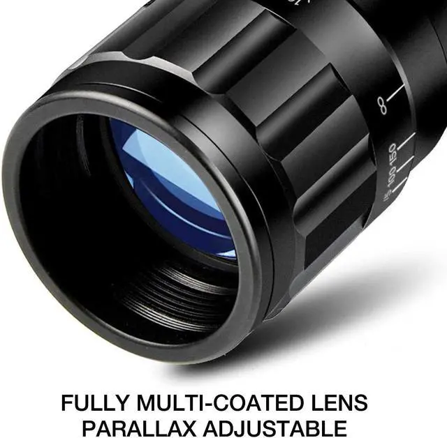 Alt view image 2 of 7 - CVLIFE 4-16x44 Tactical Rifle Scope Red and Green Illuminated Built Gun Scope with Locking Turret Sunshade and Mount Included