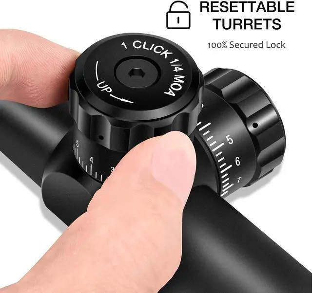 Alt view image 3 of 7 - CVLIFE 4-16x44 Tactical Rifle Scope Red and Green Illuminated Built Gun Scope with Locking Turret Sunshade and Mount Included