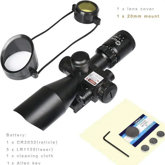 Alt view image 5 of 5 - CVLIFE 2.5-10x40e Red & Green Illuminated Scope with 20mm Mount