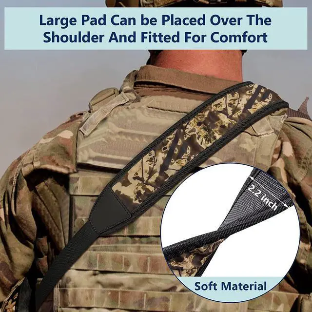 Alt view image 3 of 7 - 2 Point Sling with Swivels, Comfortable Neoprene Padded, Length Adjustable Shoulder Strap for Outdoors