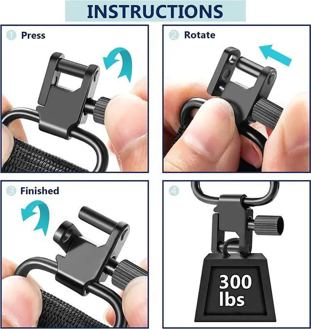 Alt view image 7 of 7 - 2 Point Sling with Swivels, Comfortable Neoprene Padded, Length Adjustable Shoulder Strap for Outdoors
