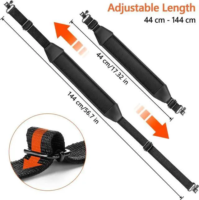 Alt view image 2 of 6 - 2 Point Sling with Swivels, Comfortable Neoprene Padded, Length Adjustable Shoulder Strap for Outdoors