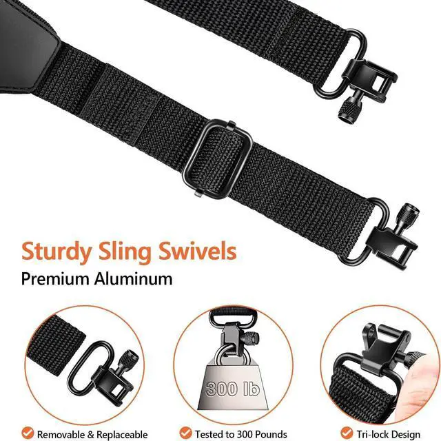 Alt view image 4 of 6 - 2 Point Sling with Swivels, Comfortable Neoprene Padded, Length Adjustable Shoulder Strap for Outdoors
