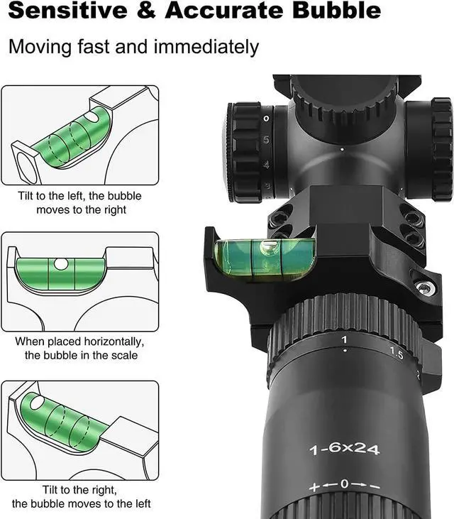 Alt view image 3 of 6 - Scope Level Precise Calibration, 34mm Scope Bubble Level, Scope Mounting Kit, Scope Leveling Kit, Rifle Level, Anti Cant Scope Level