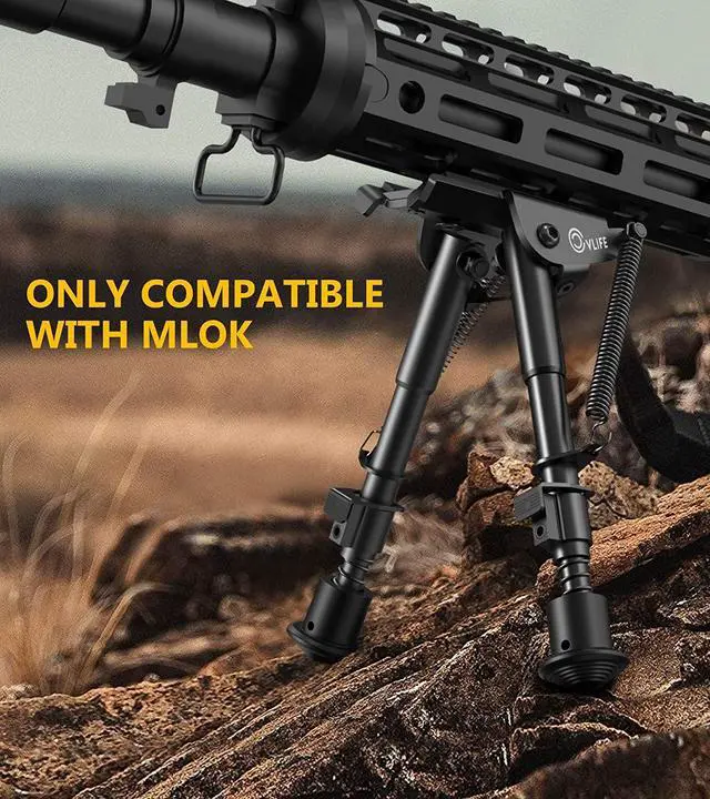 Alt view image 6 of 6 - CVLIFE Bipod 6-9 Inch Lightweight Rifle Bipod for M-Rail (0.54 lbs) Attach Directly for Hunting and Shooting