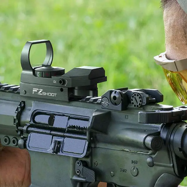 Alt view image 6 of 7 - Red Green Dot Gun Sight Scope Sight, 4 Adjustable Reticles Holographic Optic with 20mm Rail Mount