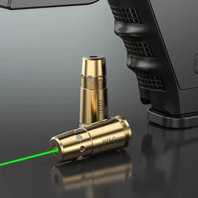 Alt view image 3 of 7 - Bore Sight 9mm Green Laser Boresighter with 12 Batteries