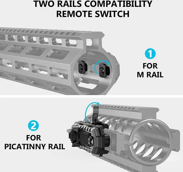 Alt view image 6 of 7 - Rifle Light 1000 Lumens Picatinny Flashlight for Rail Mount, Green Beam Laser Light Combo, Long Gun Light with Remote Switch Constant Strobe