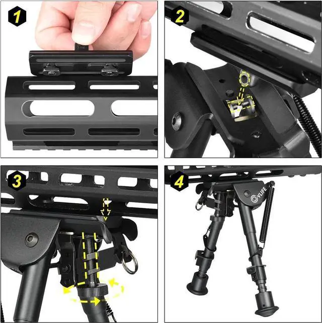 Alt view image 2 of 5 - CVLIFE Bipod Adapter Bipod Mount Sling Stud 4 T-Nuts 4 Screws and 1 Wrench
