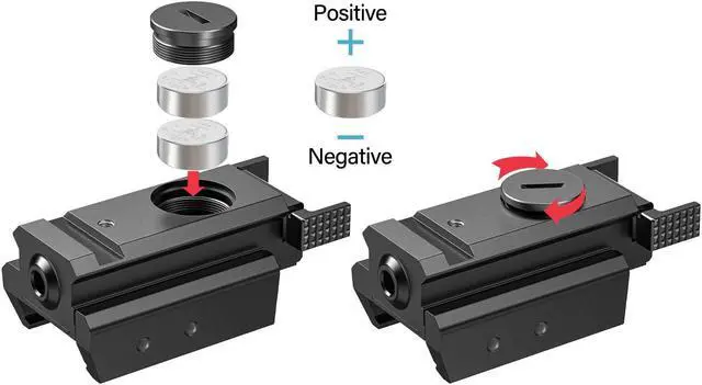 Alt view image 3 of 7 - Red/Green Dot Laser Sight Tactical 20mm Standard Picatinny Weaver Rail for Pistol Handgun Gun Rifle