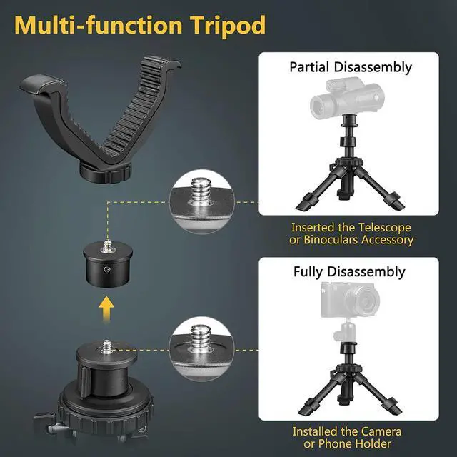 Alt view image 2 of 7 - CVLIFE 11.8"-25" Shooting Rest Tripod Durable Adjustable Height Rifle Shooting Tripod 360° Rotation V Yoke Stand, Portable Aluminum Construction for Target Shooting, Hunting and Outdoor Activities