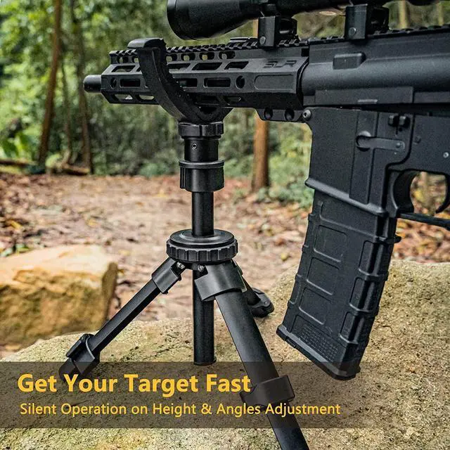 Alt view image 6 of 7 - CVLIFE 11.8"-25" Shooting Rest Tripod Durable Adjustable Height Rifle Shooting Tripod 360° Rotation V Yoke Stand, Portable Aluminum Construction for Target Shooting, Hunting and Outdoor Activities