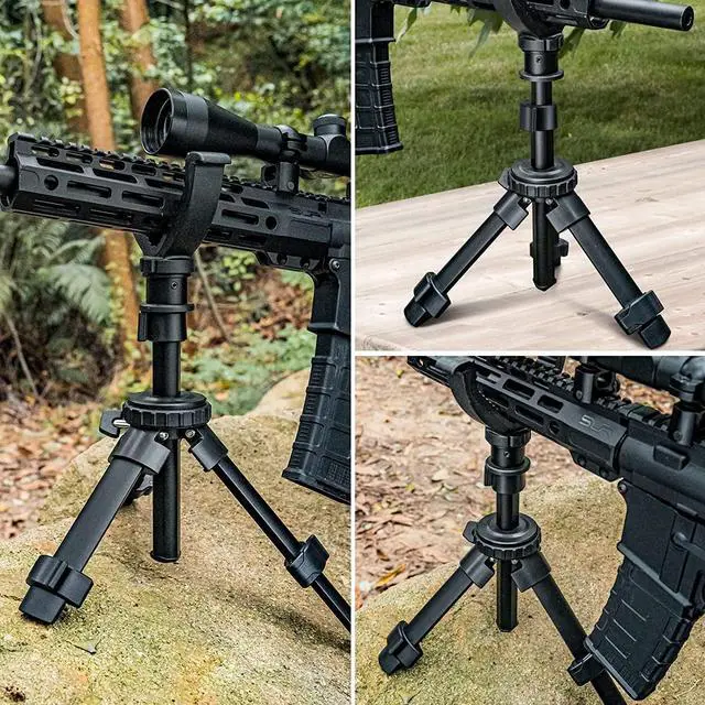 Alt view image 7 of 7 - CVLIFE 11.8"-25" Shooting Rest Tripod Durable Adjustable Height Rifle Shooting Tripod 360° Rotation V Yoke Stand, Portable Aluminum Construction for Target Shooting, Hunting and Outdoor Activities