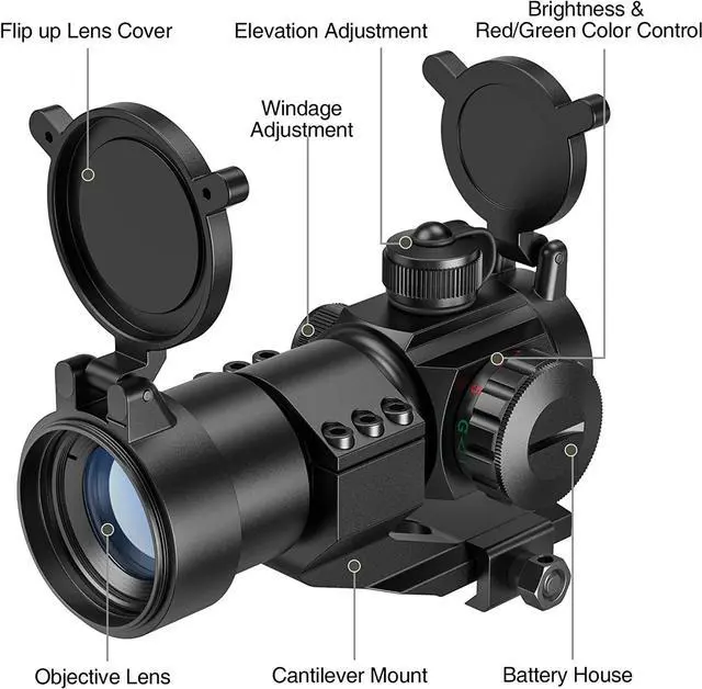 Alt view image 4 of 7 - CVLIFE Red Green Dot Scope Sight for 20mm Cantilever Mount