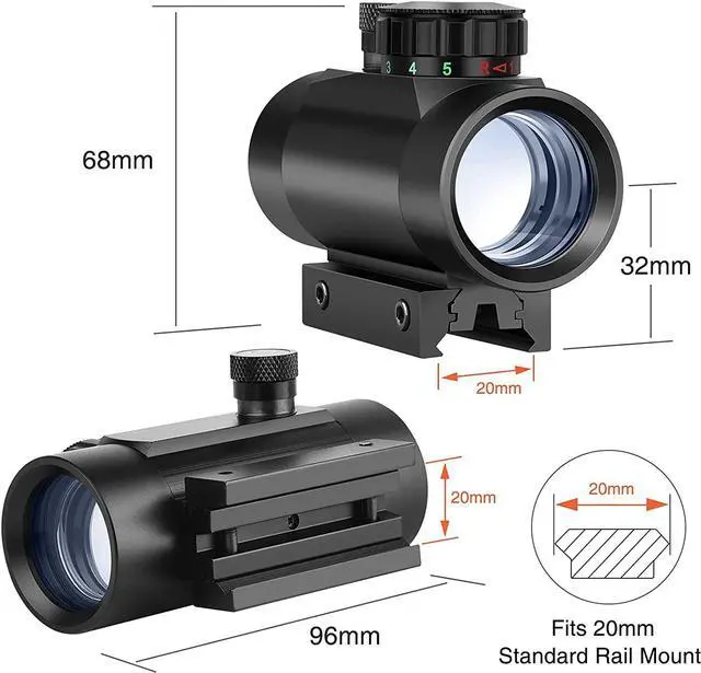 4X32 Tactical Rifle Scope - Tri-Illuminated Chevron Recticle Fiber Opt – West Lake Tactical - View #2