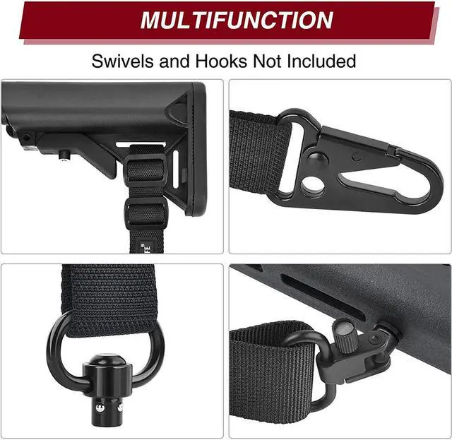 Alt view image 2 of 6 - CVLIFE 2 Point Sling 1.25" Wide Tube Webbing with Fast Loop for Outdoor Sports