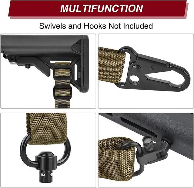 Alt view image 2 of 6 - CVLIFE 2 Point Sling 1.25" Wide Tube Webbing with Fast Loop for Outdoor Sports