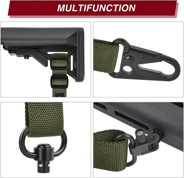 Alt view image 2 of 6 - CVLIFE 2 Point Sling 1.25" Wide Tube Webbing with Fast Loop for Outdoor Sports