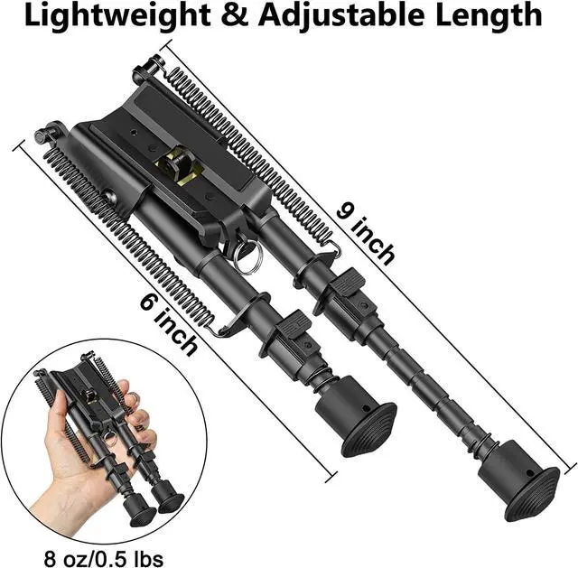 Alt view image 3 of 7 - CVLIFE 6-9 Inches Bipod Picatinny Bipod with Adapter