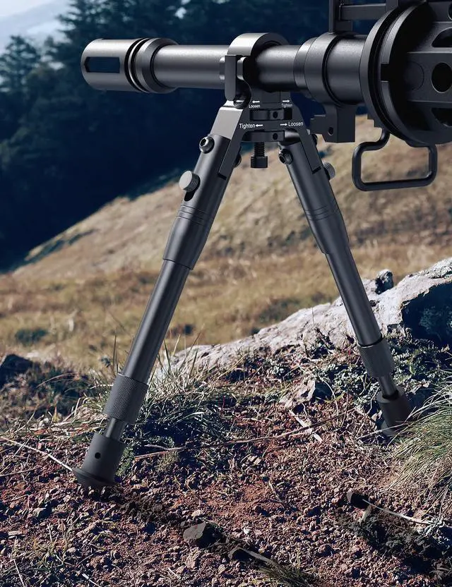 Alt view image 6 of 6 - Clamp-on Bipod, Bipod for Rifle, Height from 8"-10", Quick Release Design Barrel Size: 0.43 to 0.75 Inch double lock